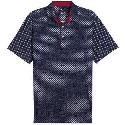 Dark Navy-White - Front - Puma Mens Burgh Performance Polo Shirt