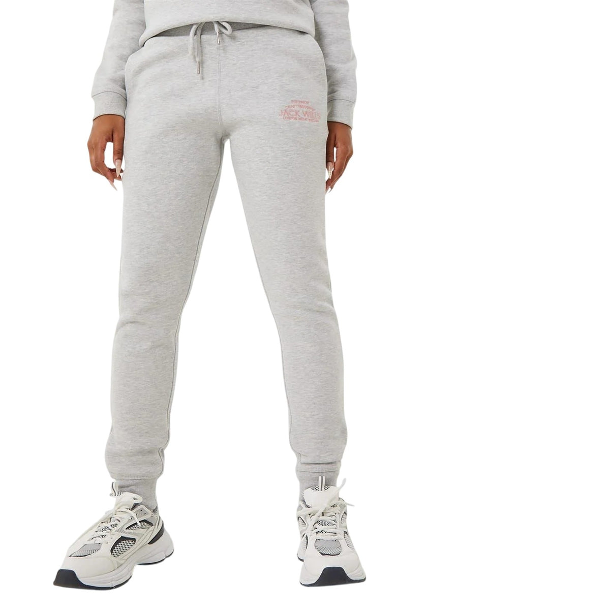 Grey Marl - Front - Jack Wills Womens-Ladies Hunston Polycotton Joggers