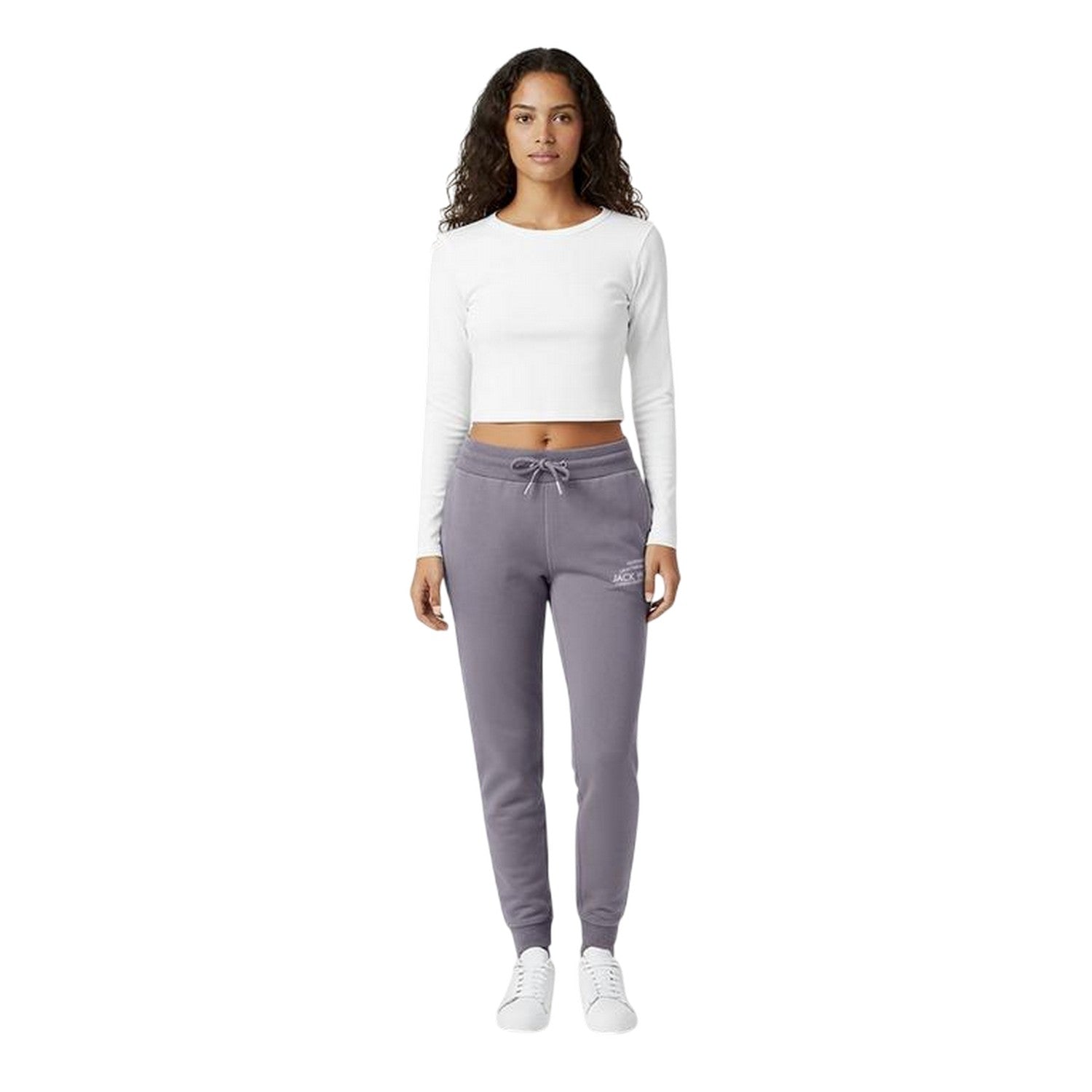 Dusky Blue - Side - Jack Wills Womens-Ladies Hunston Polycotton Joggers