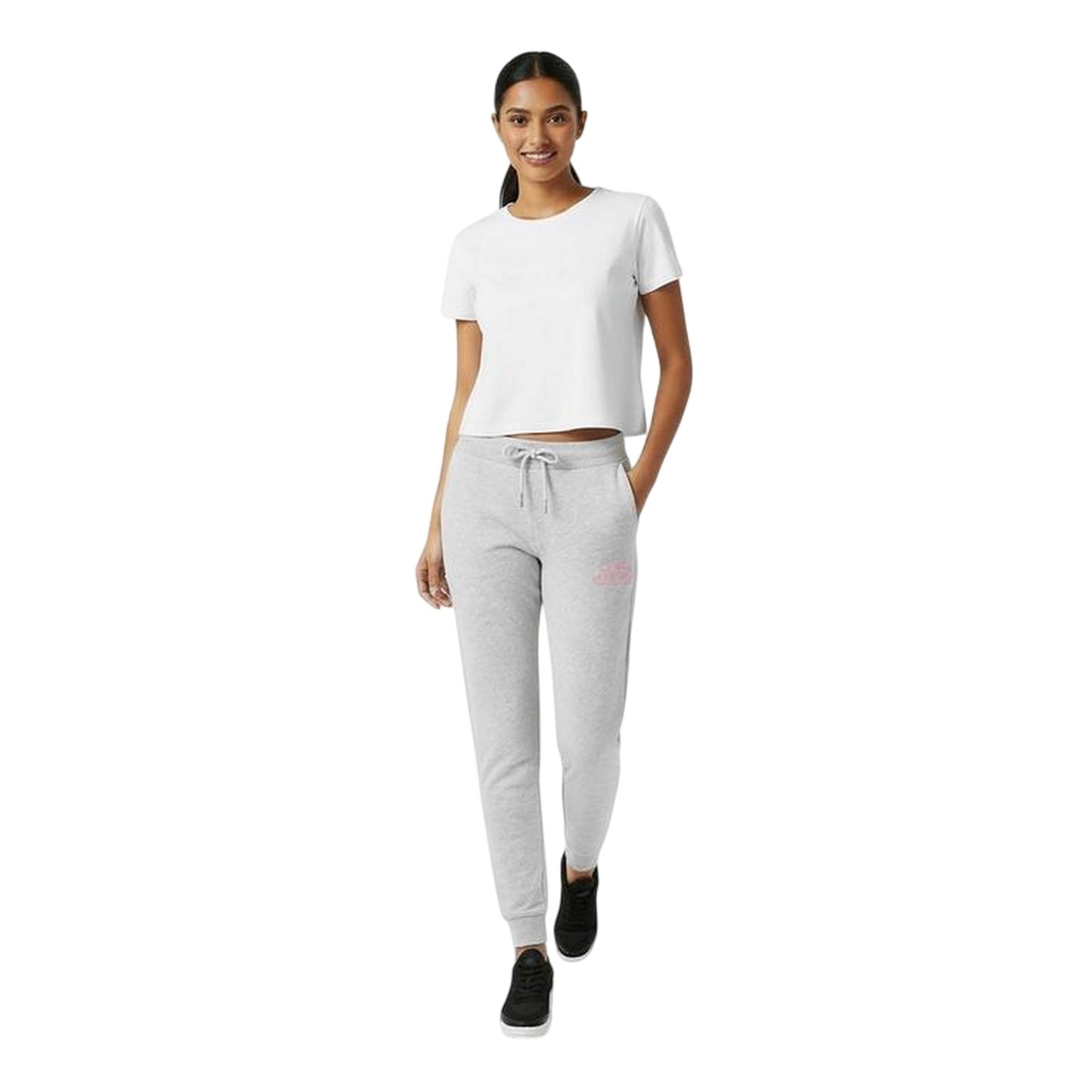 Grey Marl Marl - Side - Jack Wills Womens-Ladies Hunston Polycotton Joggers