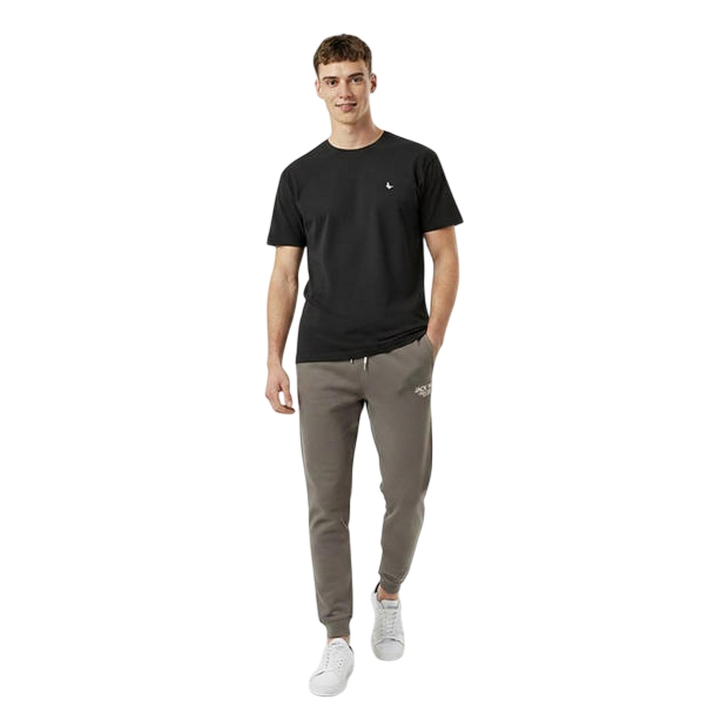 Slate - Side - Jack Wills Mens Haydor Cotton Logo Joggers