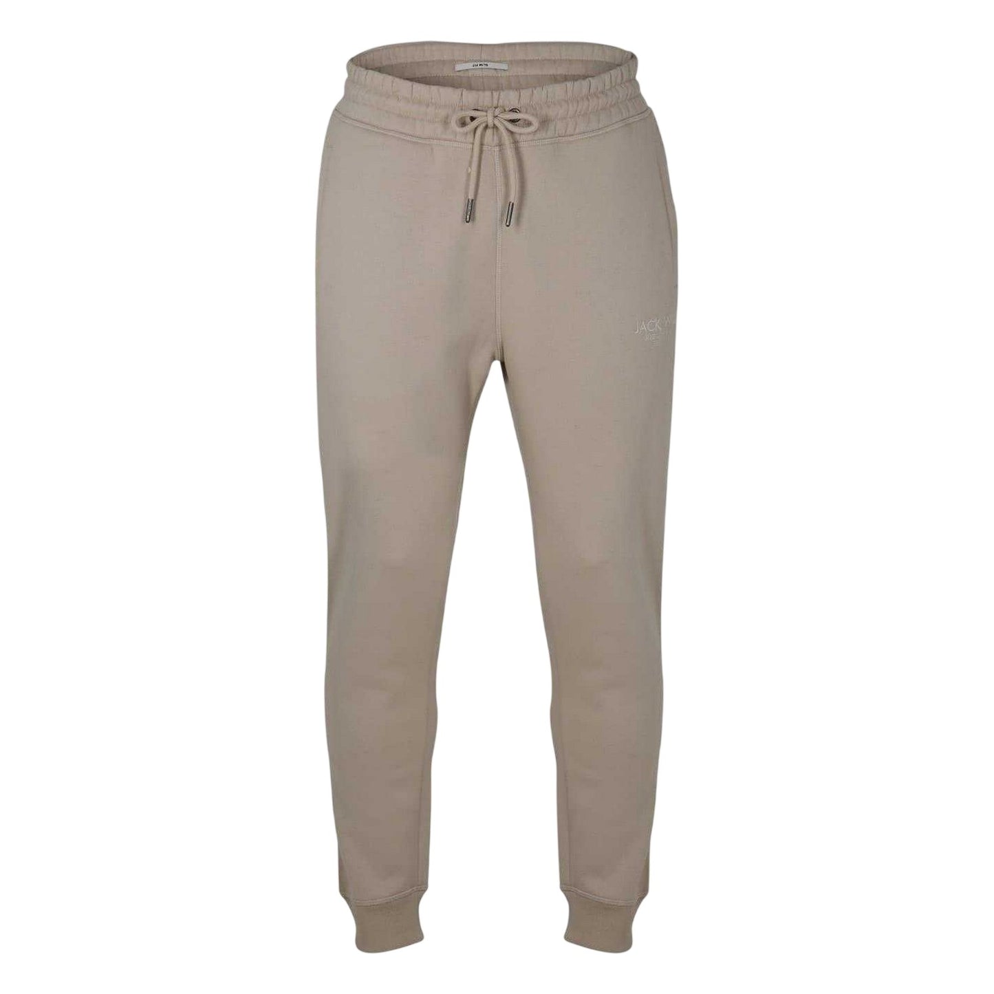 Stone - Front - Jack Wills Mens Haydor Cotton Logo Joggers