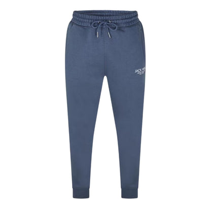 Indigo - Front - Jack Wills Mens Haydor Cotton Logo Joggers