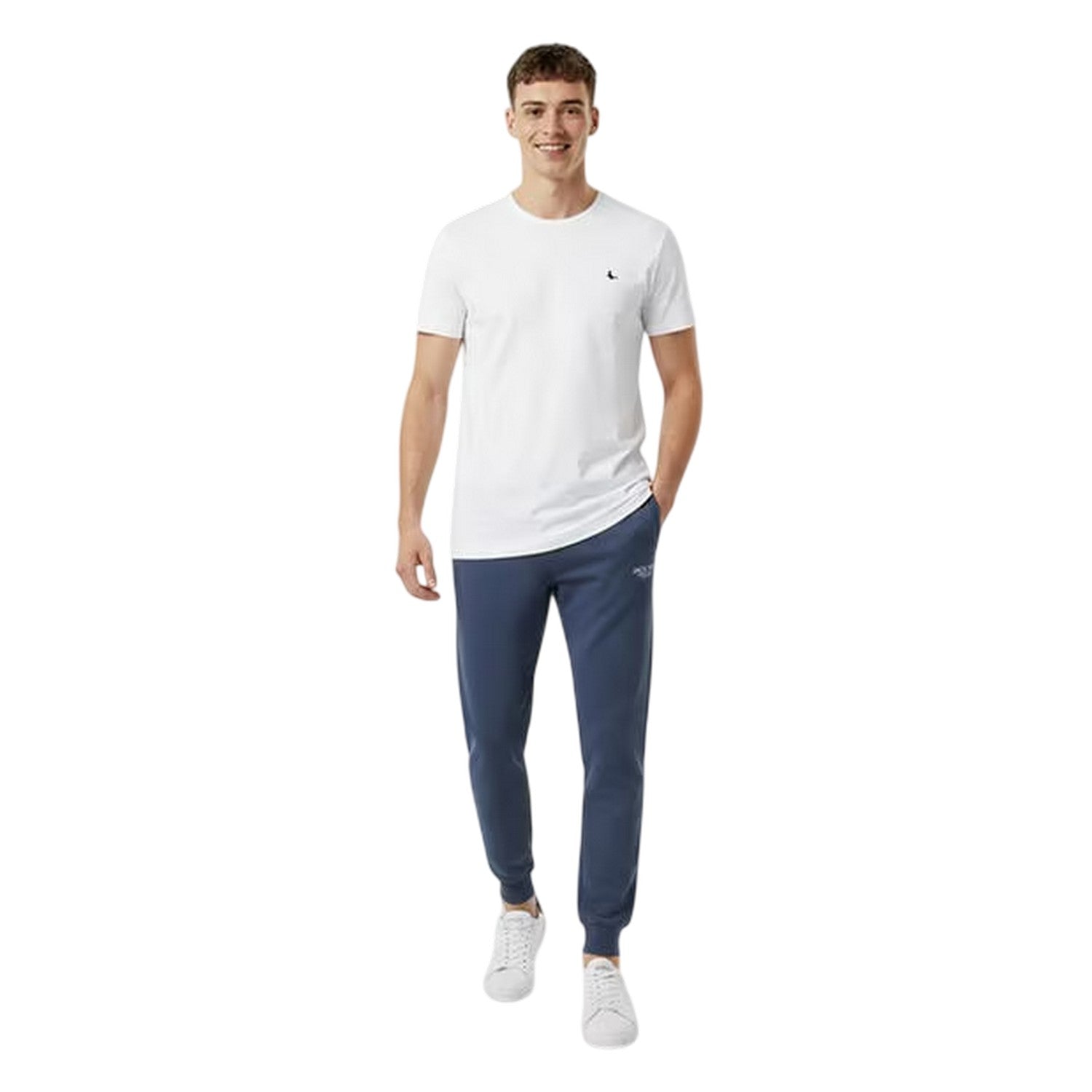 Indigo - Side - Jack Wills Mens Haydor Cotton Logo Joggers