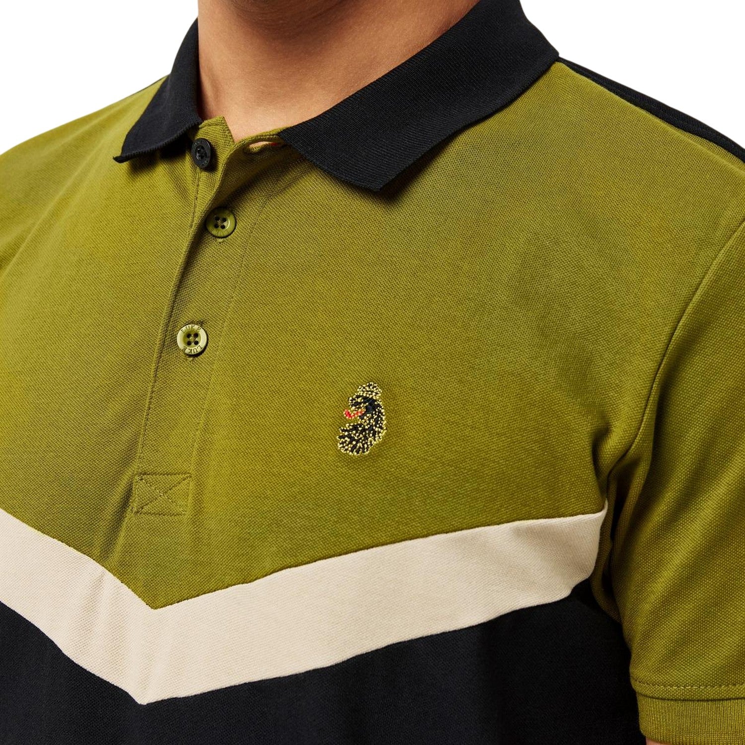 Cardamom Seed-Black - Side - Luke 1977 Mens Cala Mayor Chevron Polo Shirt