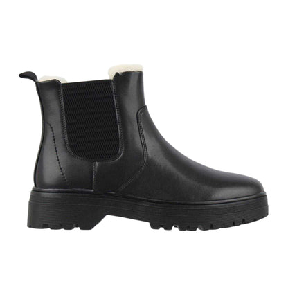 Black - Front - Jack Wills Womens-Ladies Faux Fur Lined Chelsea Boots