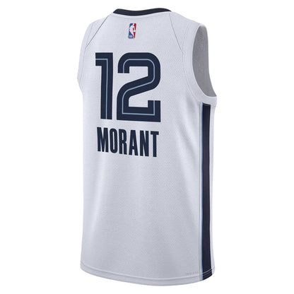 White - Back - Nike Childrens-Kids Ja Morant Memphis Grizzlies Basketball Jersey