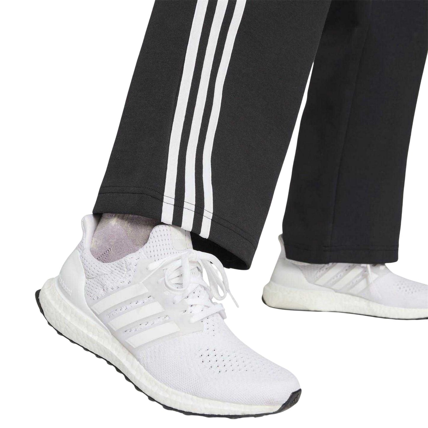 Black-White - Lifestyle - Adidas Womens-Ladies Future Icons Cotton Blend 3 Stripes Joggers