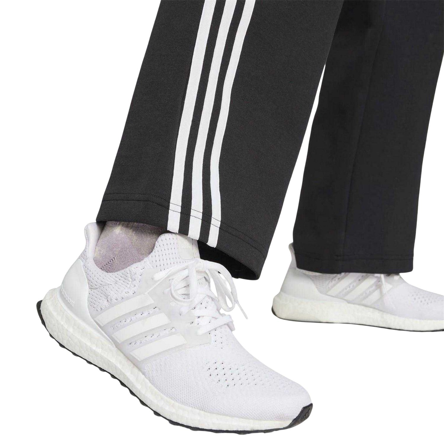 Black-White - Lifestyle - Adidas Womens-Ladies Future Icons Cotton Blend 3 Stripes Joggers