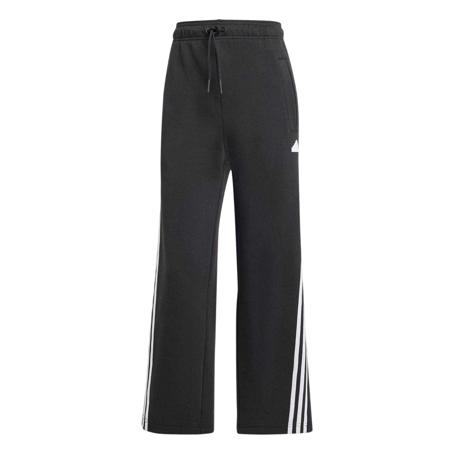 Black-White - Front - Adidas Womens-Ladies Future Icons Cotton Blend 3 Stripes Joggers