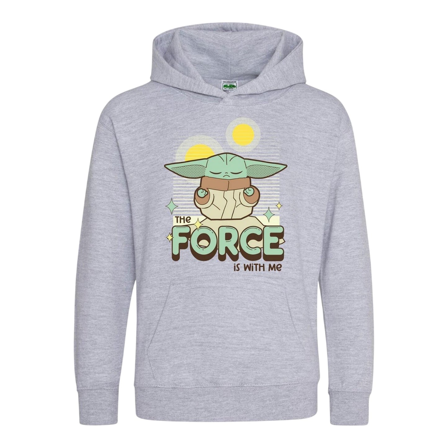Grey - Front - Star Wars Childrens-Kids The Force Is With Me Grogu Hoodie
