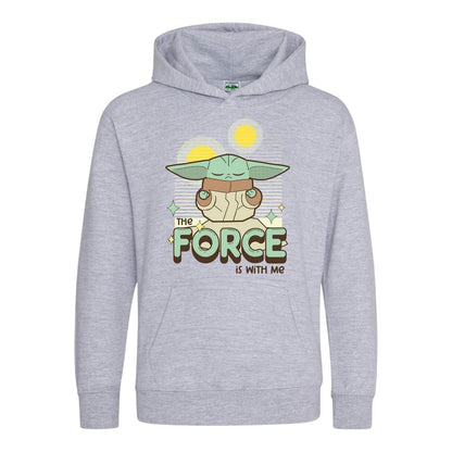 Grey - Front - Star Wars Childrens-Kids The Force Is With Me Grogu Hoodie