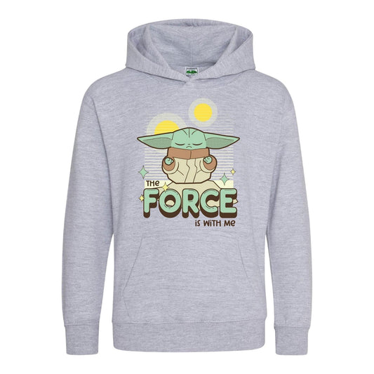 Grey - Front - Star Wars Childrens-Kids The Force Is With Me Grogu Hoodie