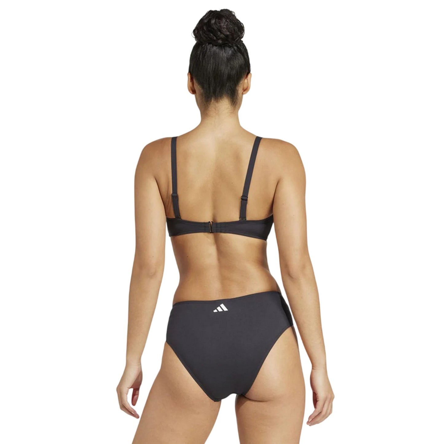 Black - Back - Adidas Womens-Ladies Bandea Logo Bikini Top