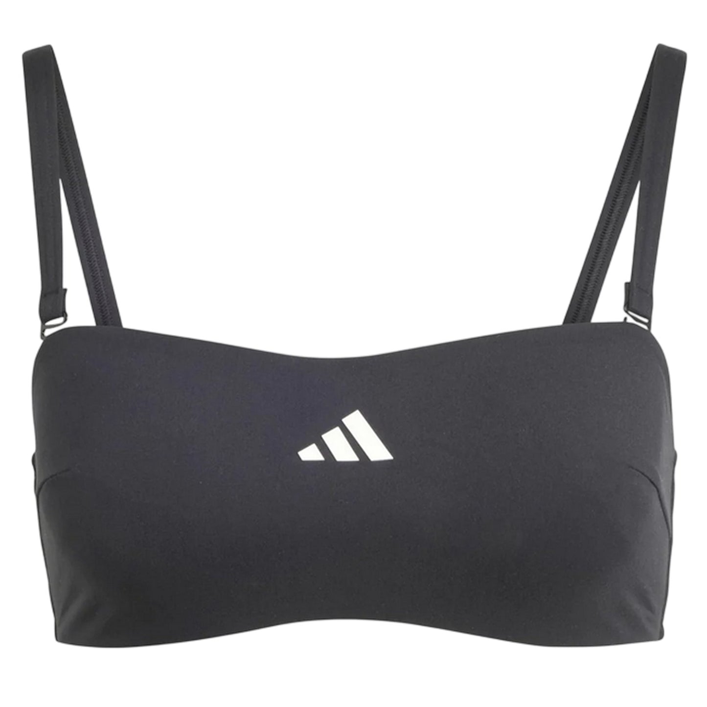 Black - Front - Adidas Womens-Ladies Bandea Logo Bikini Top