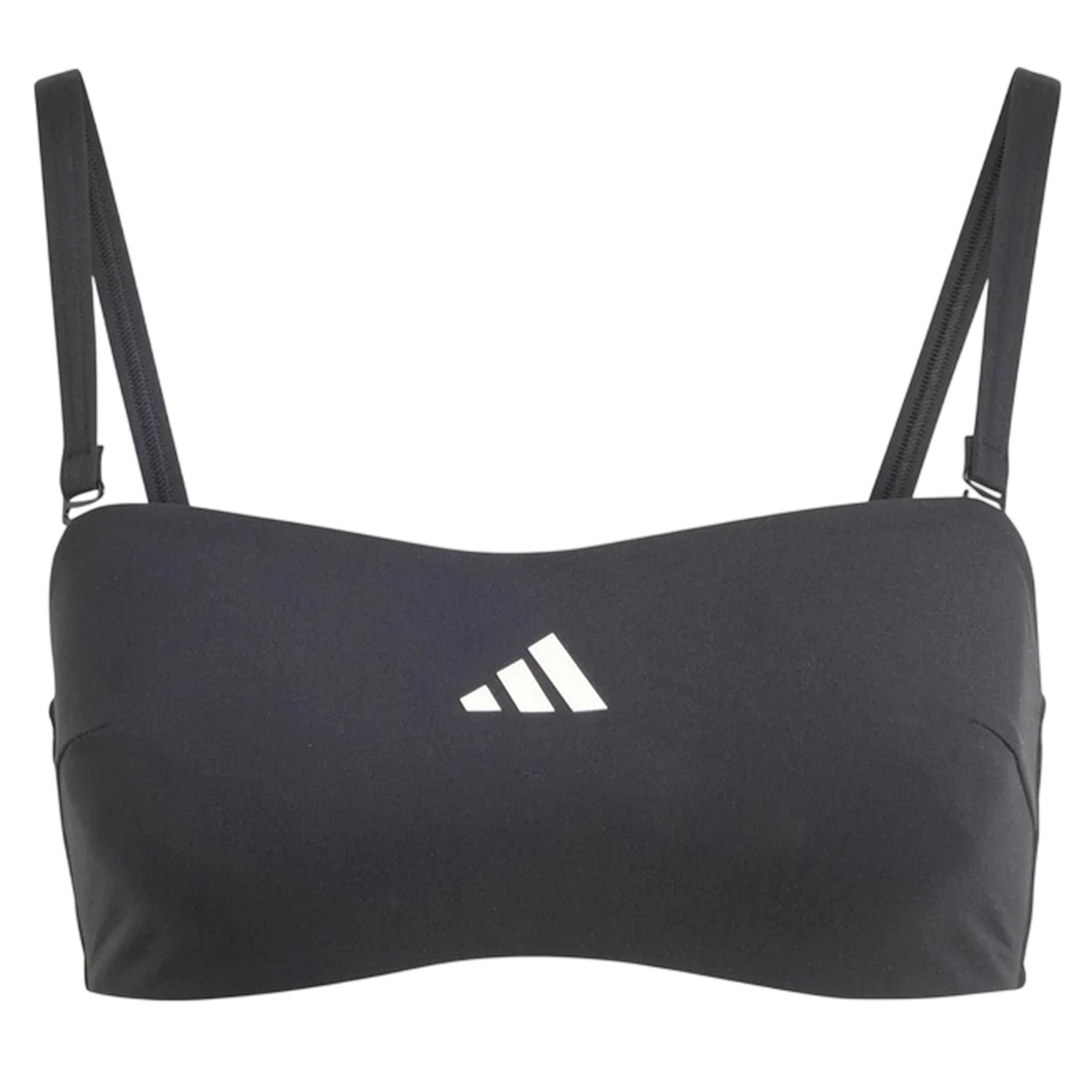 Black - Front - Adidas Womens-Ladies Bandea Logo Bikini Top