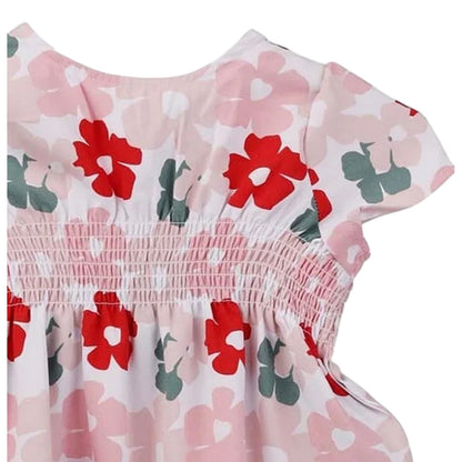 Red - Side - Trespass Girls Ever So Floral Smock Dress