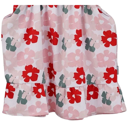 Red - Lifestyle - Trespass Girls Ever So Floral Smock Dress
