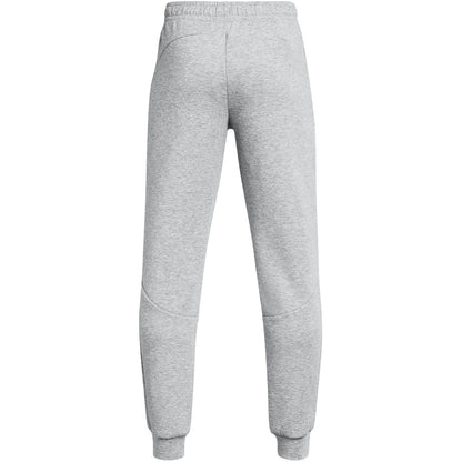 Grey - Back - Under Armour Childrens-Kids Unstoppable Fleece Slim Joggers