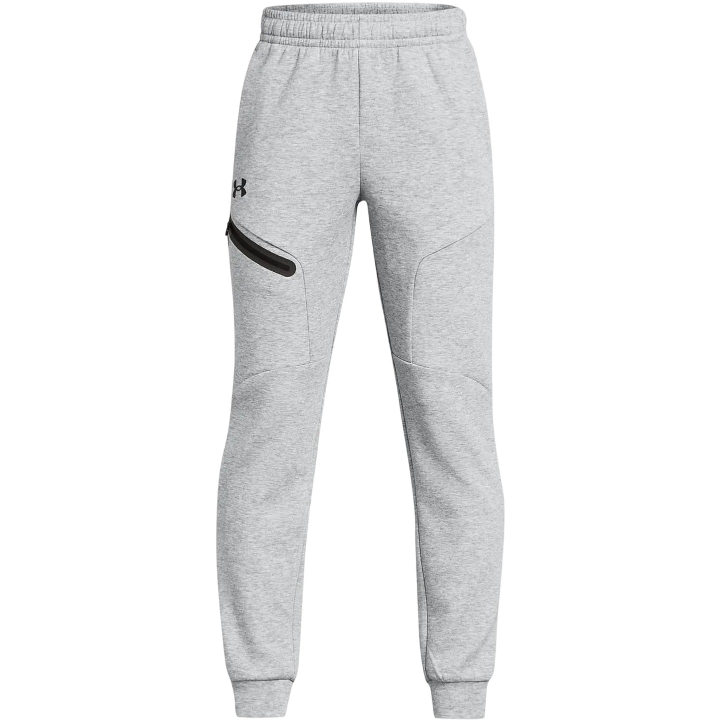 Grey - Front - Under Armour Childrens-Kids Unstoppable Fleece Slim Joggers