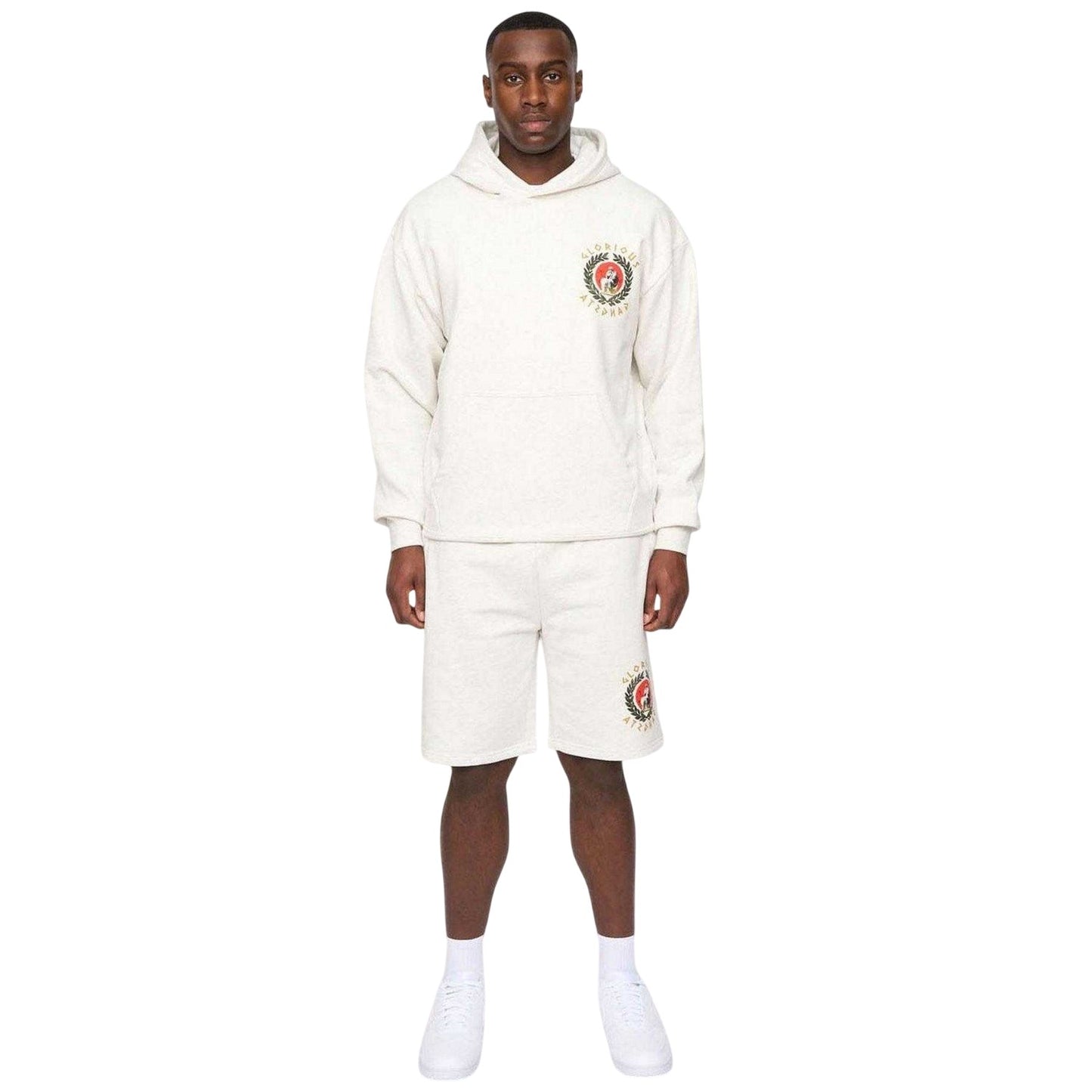 Grey - Pack Shot - Glorious Gangsta Mens Ceazar Cotton Blend Shorts