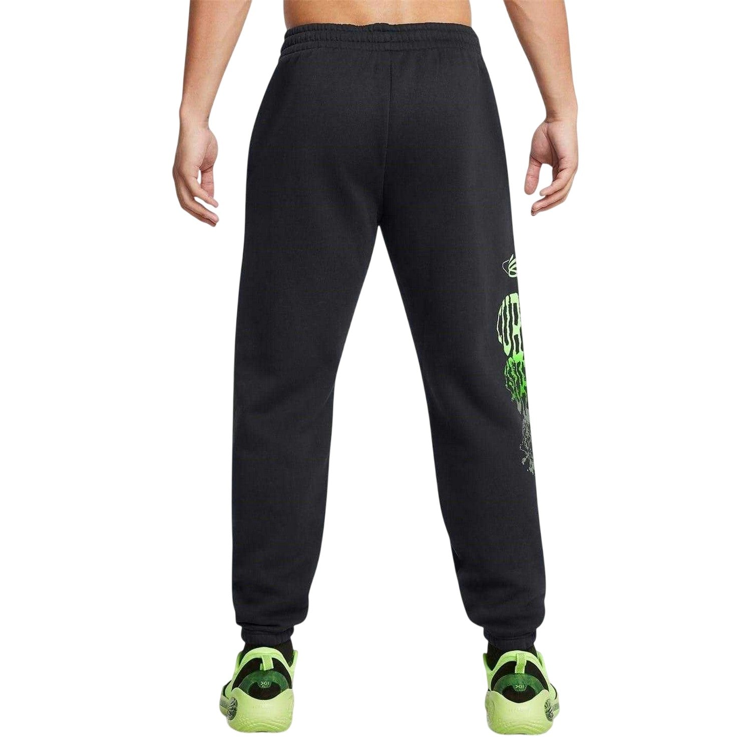 Black-Green - Back - Under Armour Mens Curry Joggers
