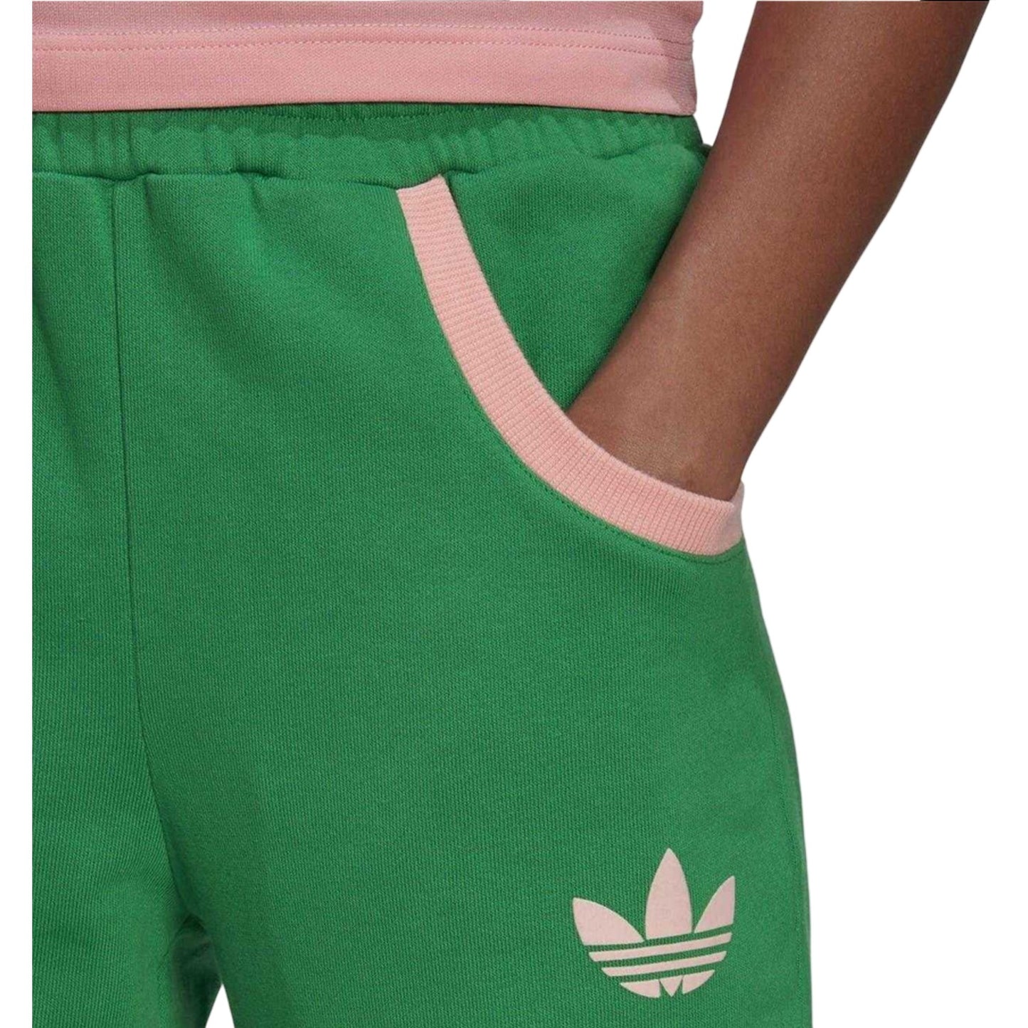 Green - Lifestyle - Adidas Womens-Ladies 70S Cotton Contrast Logo Sweatpants