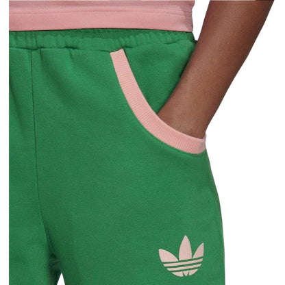 Green - Lifestyle - Adidas Womens-Ladies 70S Cotton Contrast Logo Sweatpants