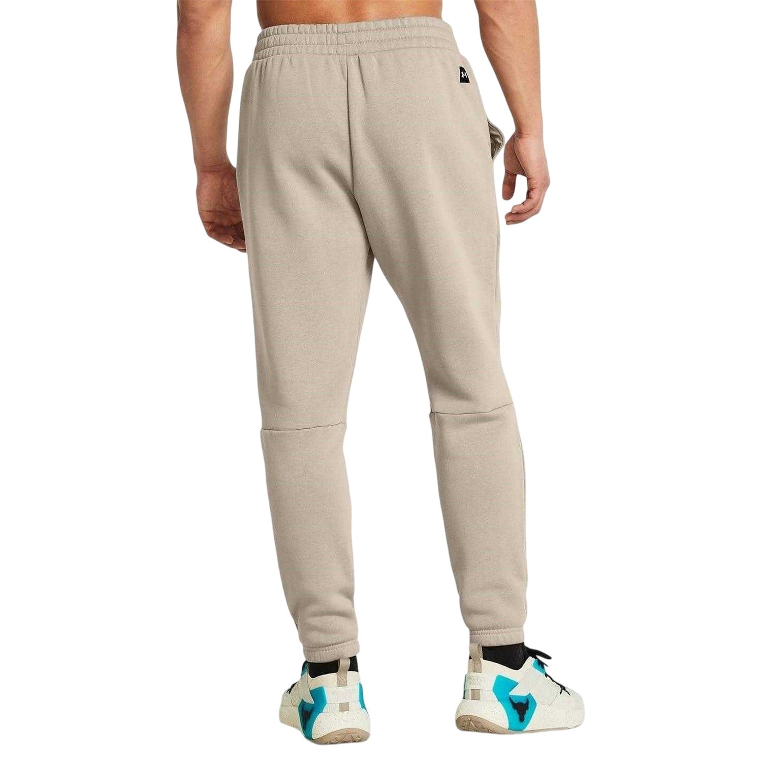Brown - Back - Under Armour Mens Project Rock Fleece Icon Tapered Athletic Joggers