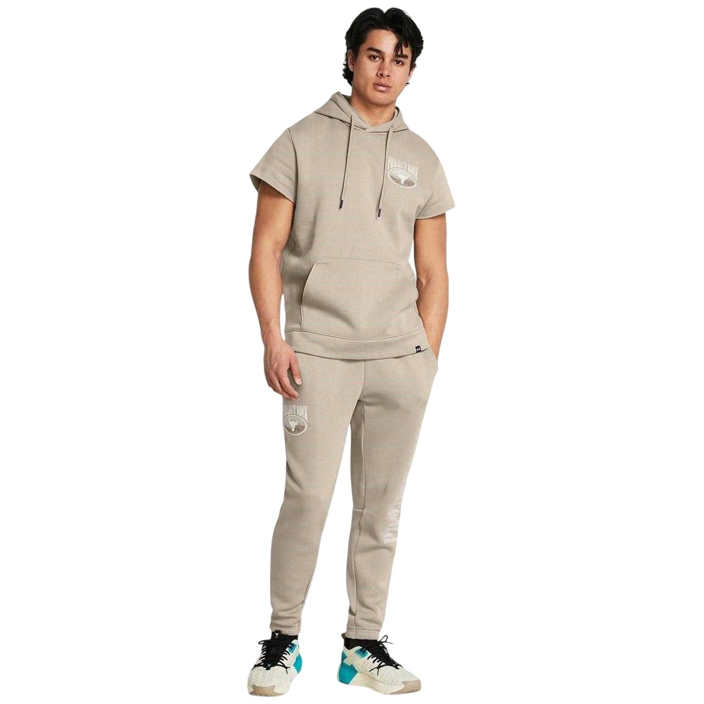 Brown - Lifestyle - Under Armour Mens Project Rock Fleece Icon Tapered Athletic Joggers