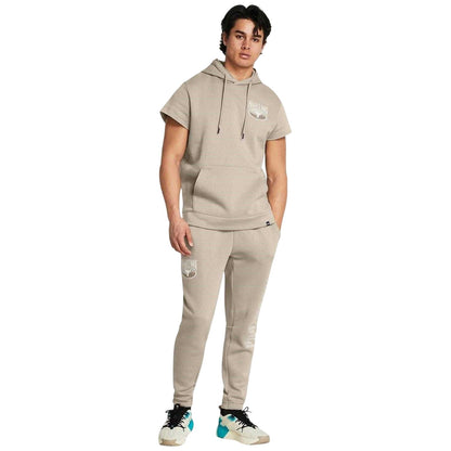 Brown - Lifestyle - Under Armour Mens Project Rock Fleece Icon Tapered Athletic Joggers