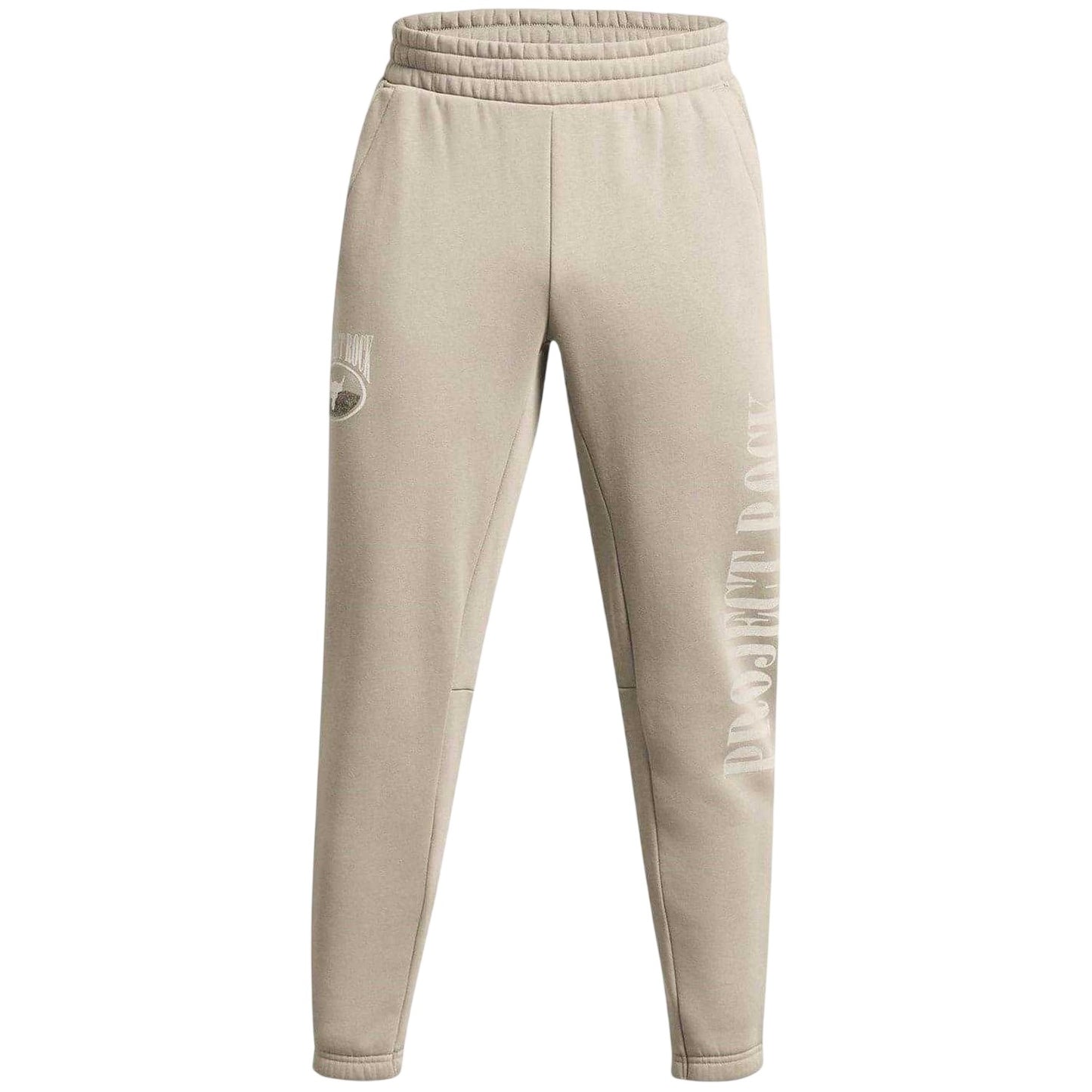 Brown - Front - Under Armour Mens Project Rock Fleece Icon Tapered Athletic Joggers