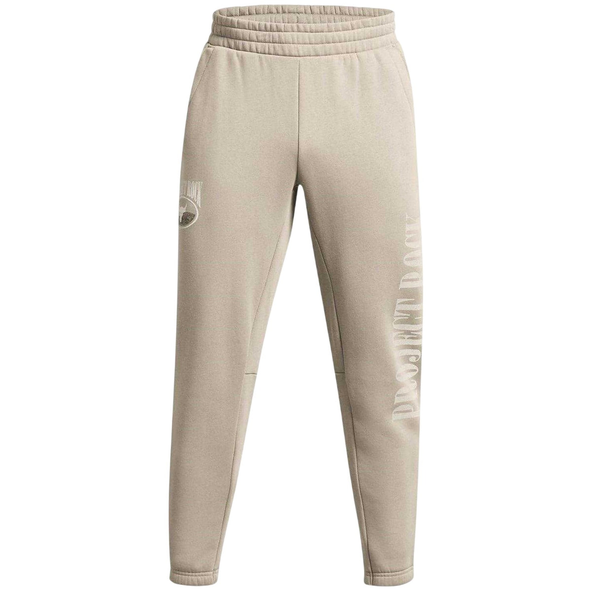 Brown - Front - Under Armour Mens Project Rock Fleece Icon Tapered Athletic Joggers