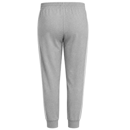 Grey - Back - Adidas Womens-Ladies 3S Cotton 3 Stripes Joggers