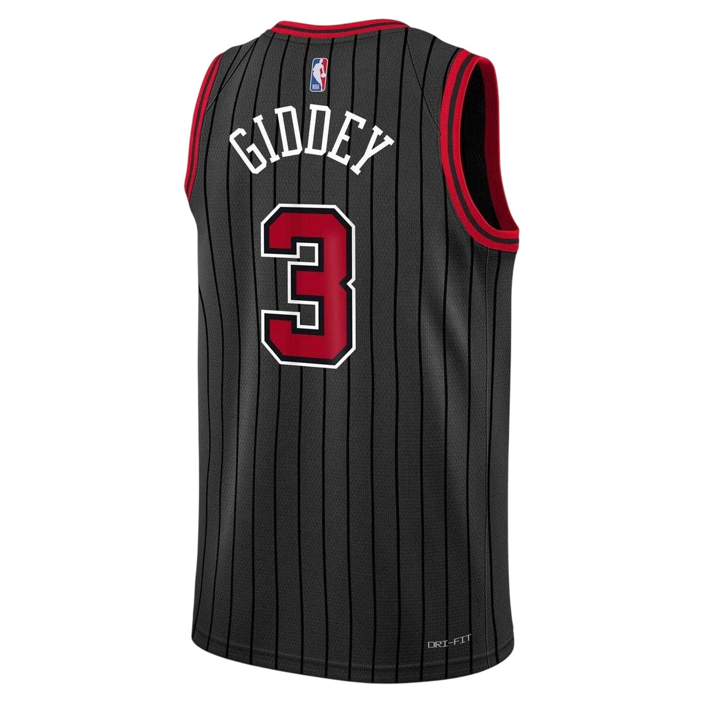 Black - Back - Nike Childrens-Kids Giddey Chicago Bulls Basketball Jersey