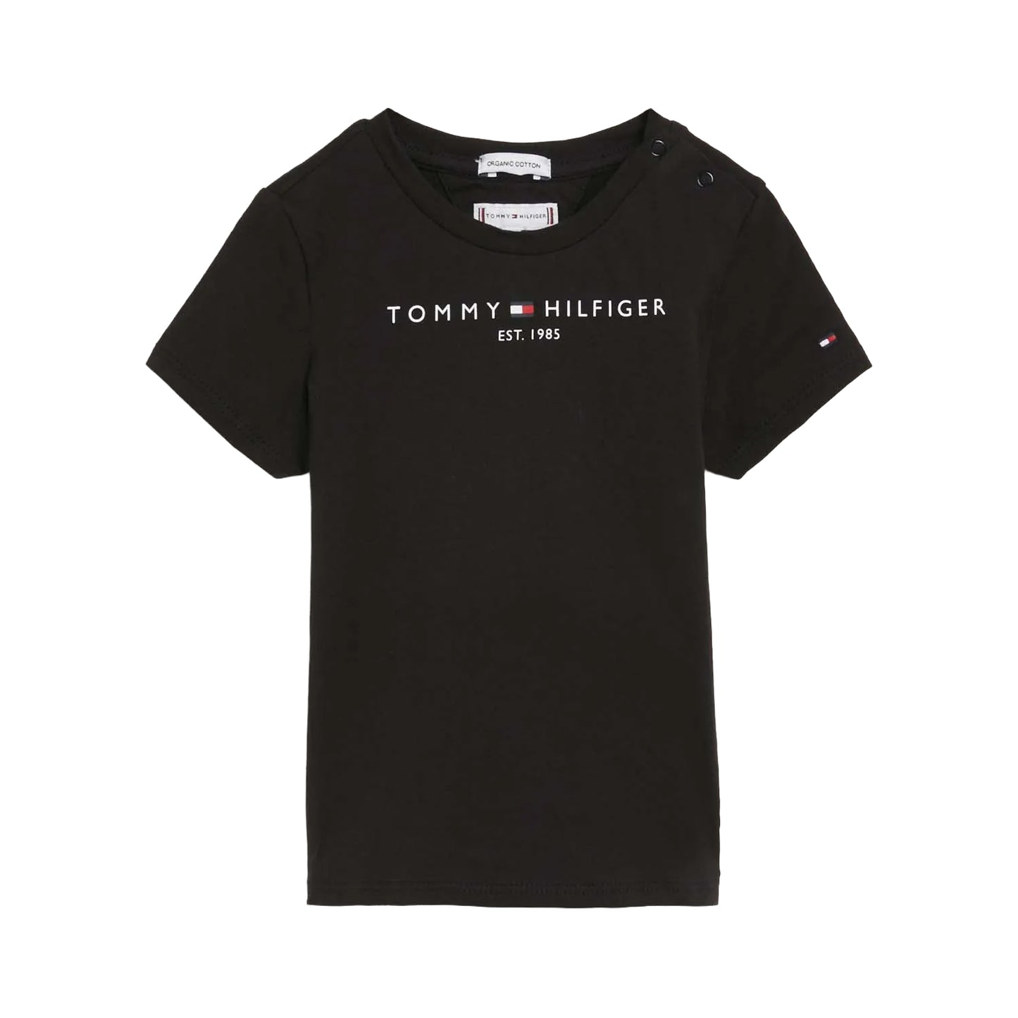 Black - Front - Tommy Hilfiger Childrens-Kids Essential T-Shirt