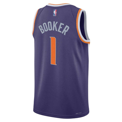New Purple - Back - Nike Childrens-Kids Booker Phoenix Suns Basketball Jersey