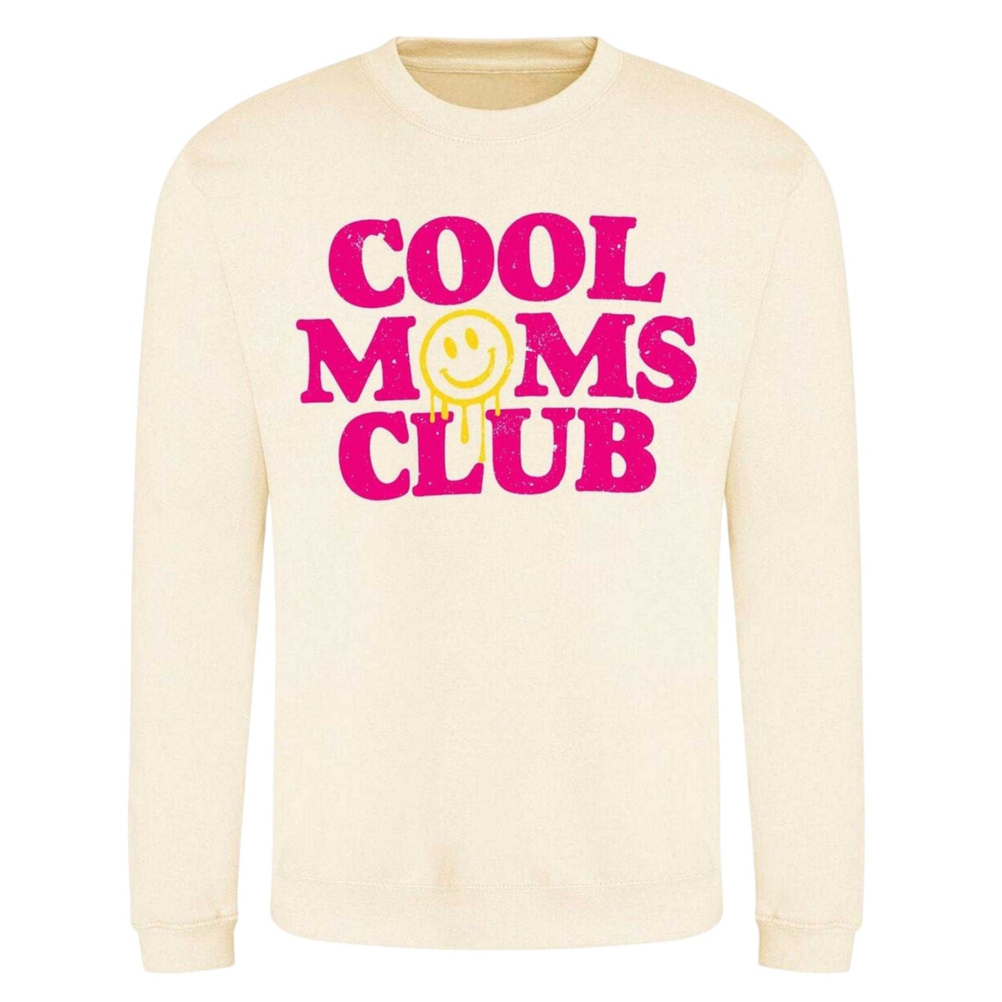 White - Front - AWD Womens-Ladies Cool Moms Club Sweatshirt