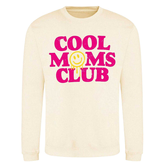 White - Front - AWD Womens-Ladies Cool Moms Club Sweatshirt