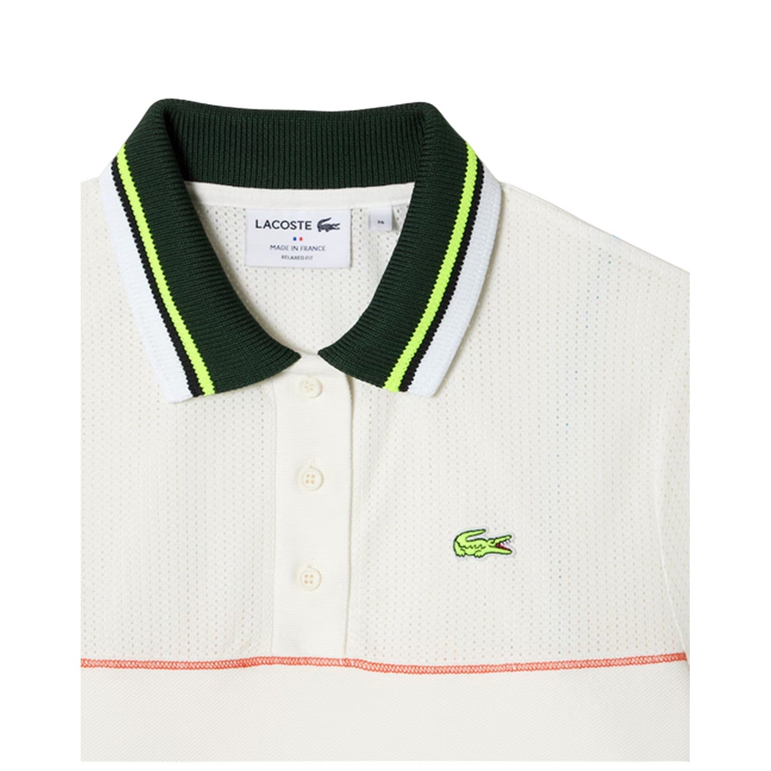 White - Side - Lacoste Womens-Ladies Collared Polo Shirt