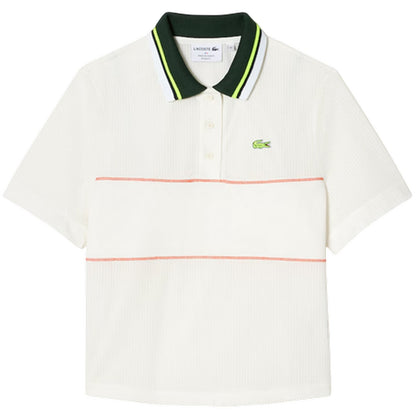 White - Front - Lacoste Womens-Ladies Collared Polo Shirt