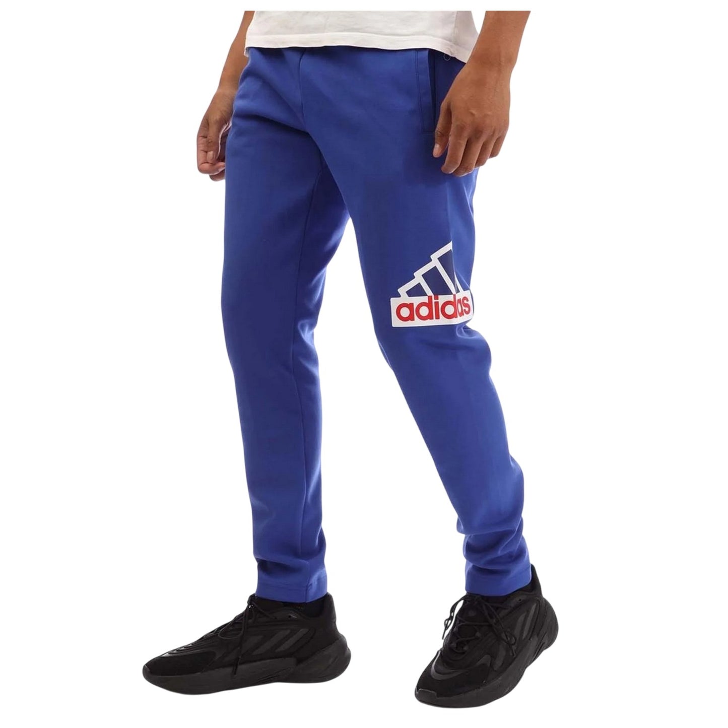Blue - Side - Adidas Mens Badge Of Sport Joggers