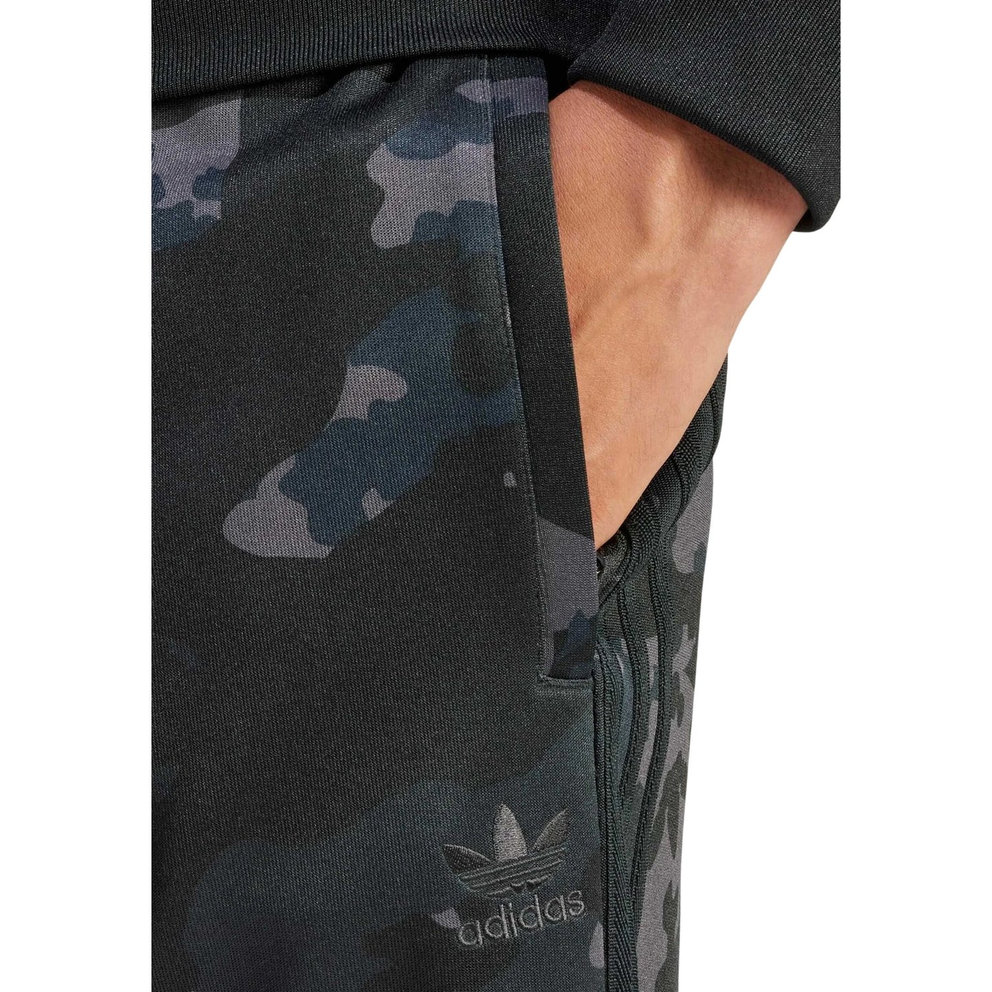 Black - Side - Adidas Mens Originals SSTR Camo Tapered Jogging Bottoms