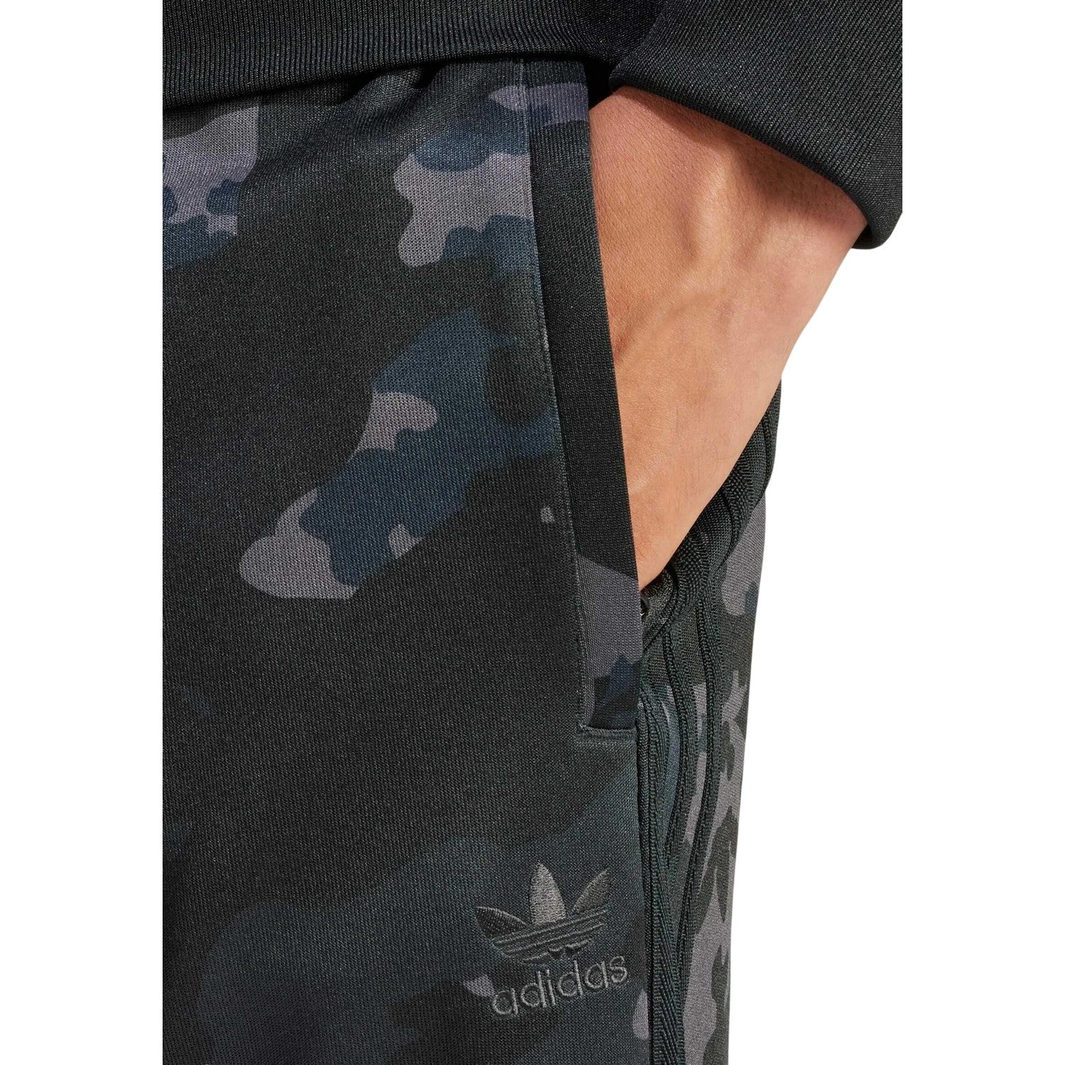 Black - Side - Adidas Mens Originals SSTR Camo Tapered Jogging Bottoms