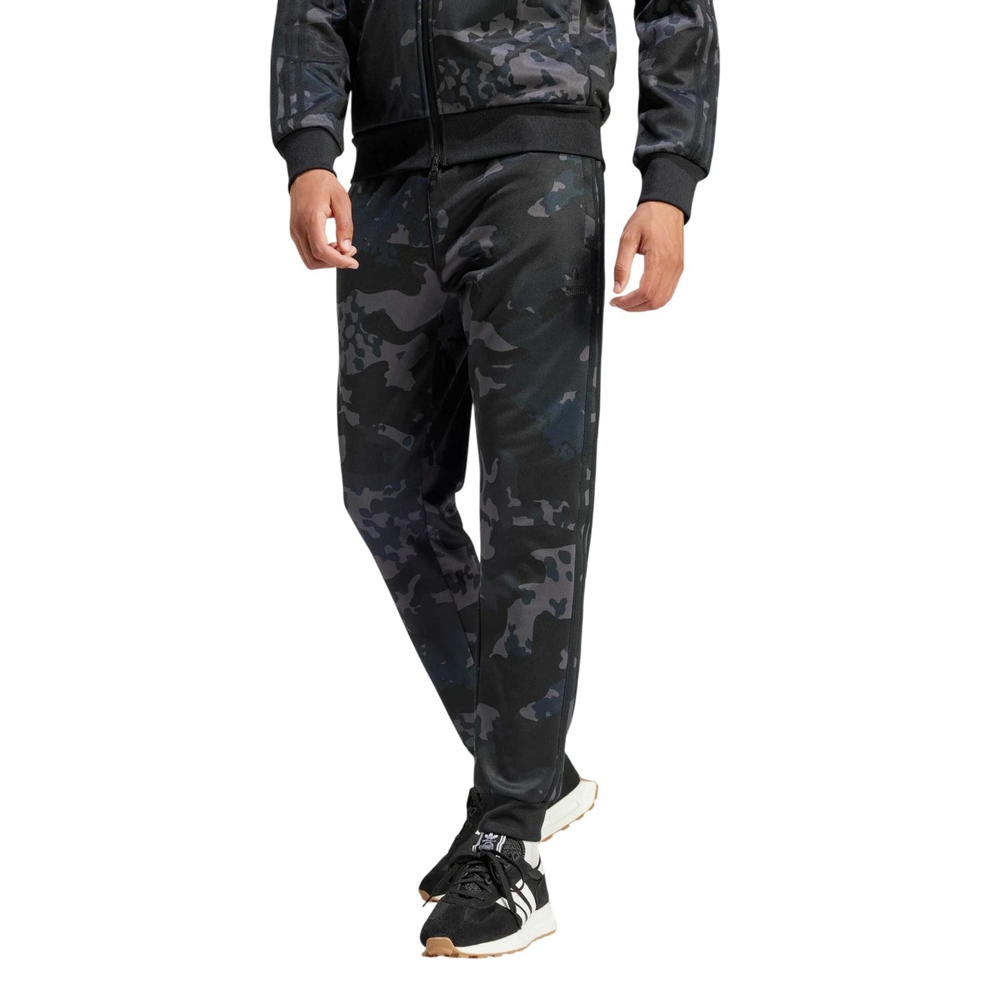 Black - Lifestyle - Adidas Mens Originals SSTR Camo Tapered Jogging Bottoms