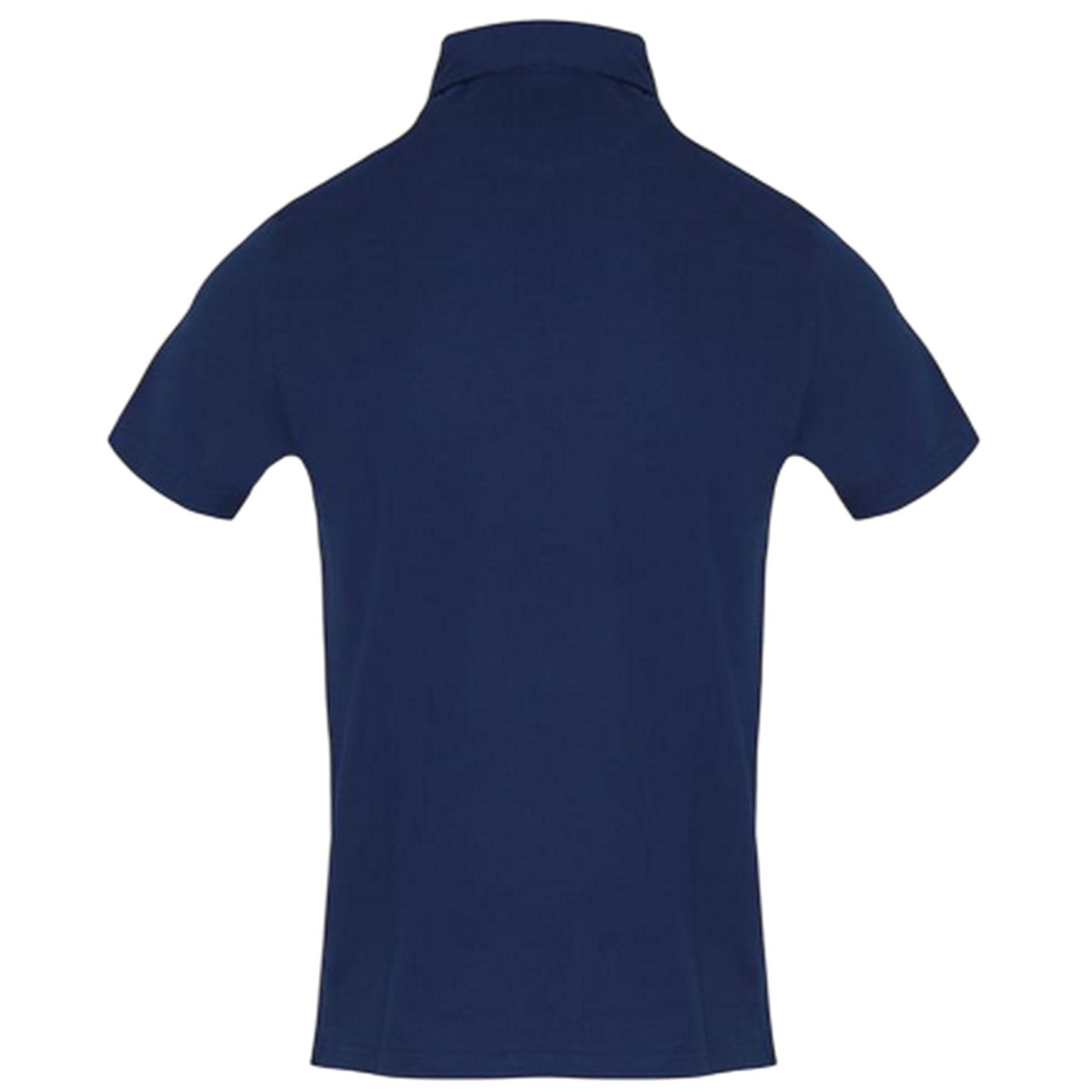 Navy - Back - Aquascutum Mens Woven Embroidered Polo Shirt