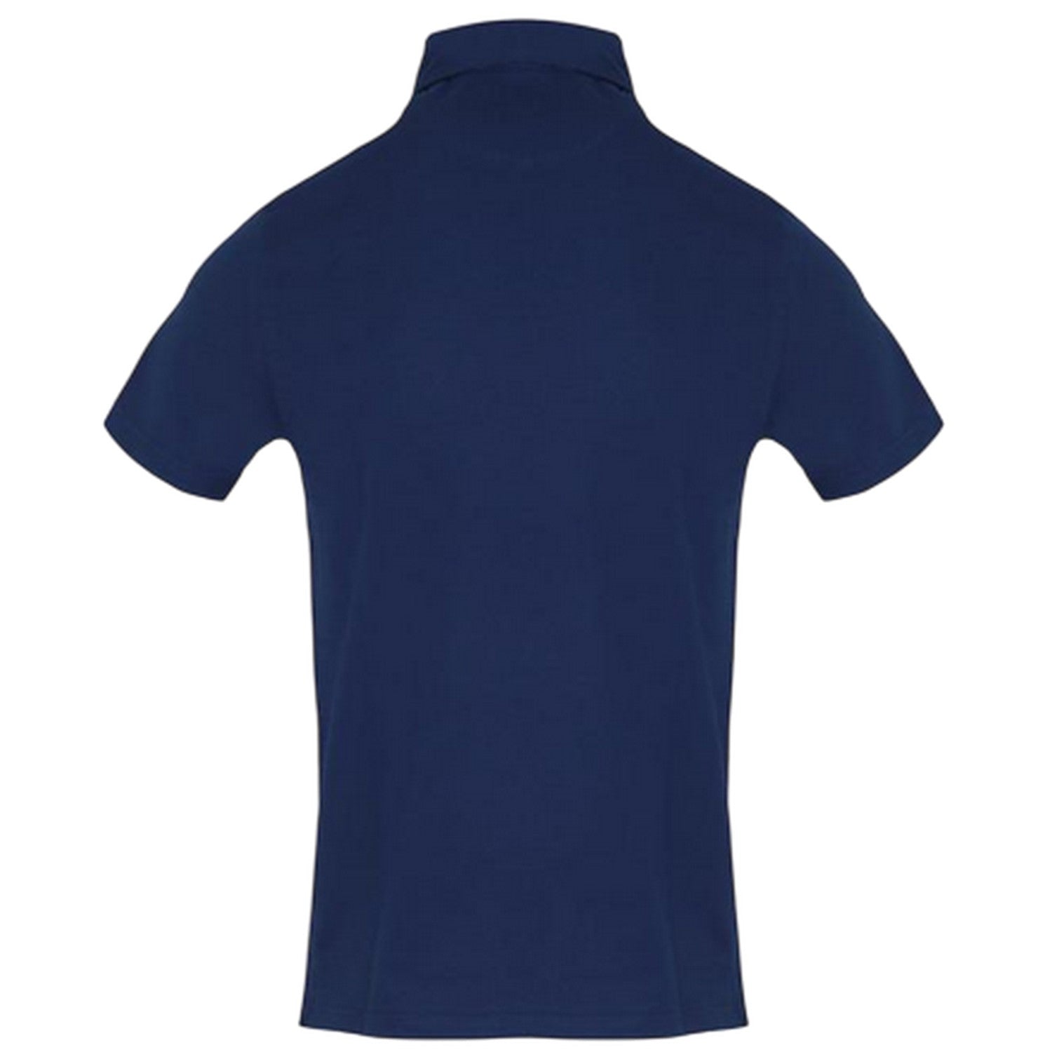Navy - Back - Aquascutum Mens Woven Embroidered Polo Shirt