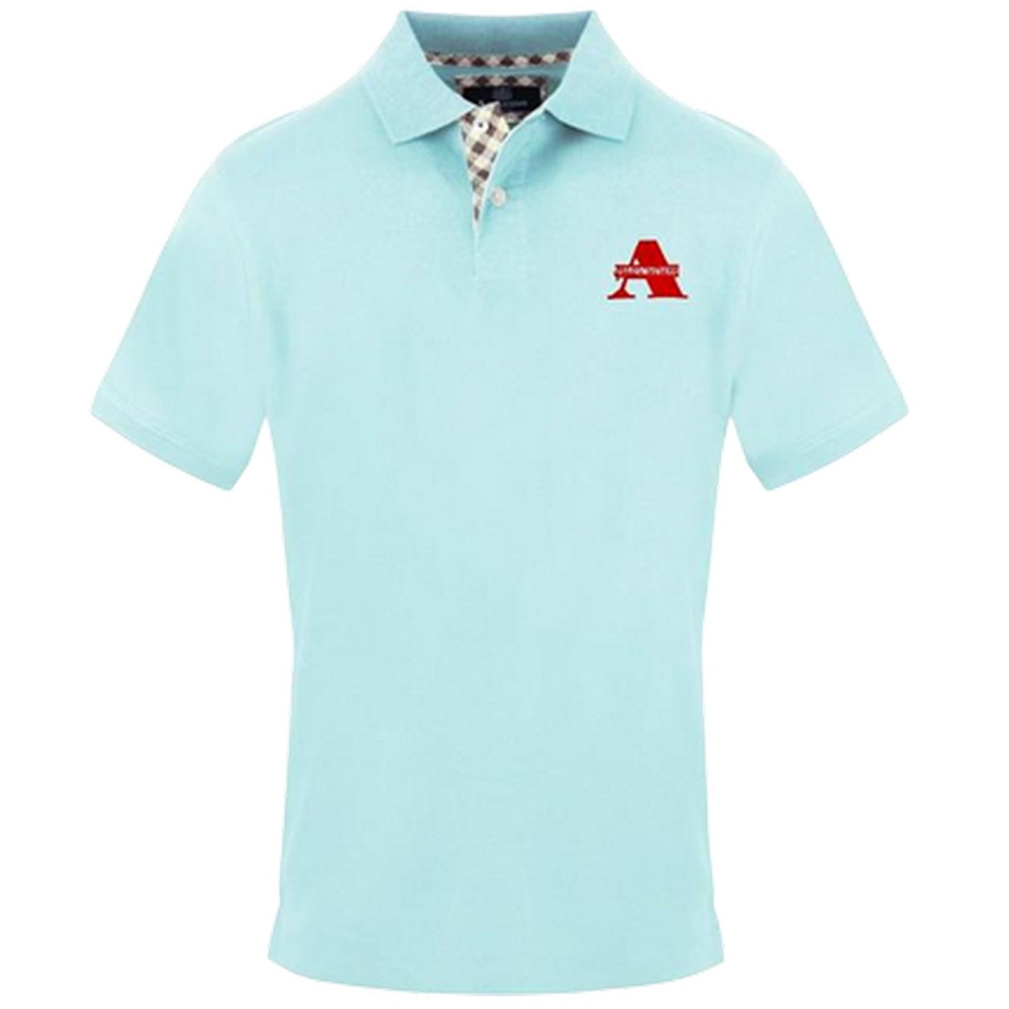 Skyblue Washed - Front - Aquascutum Mens Woven Embroidered Polo Shirt