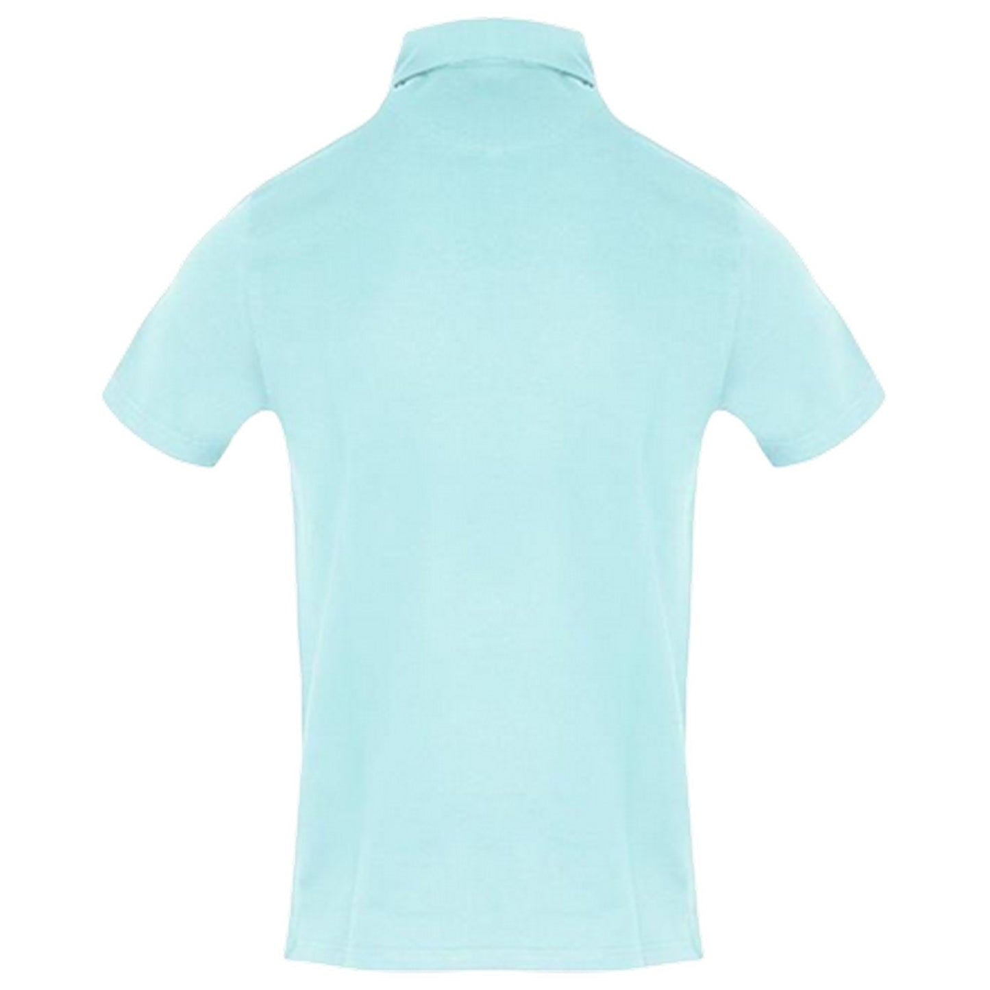 Skyblue Washed - Back - Aquascutum Mens Woven Embroidered Polo Shirt