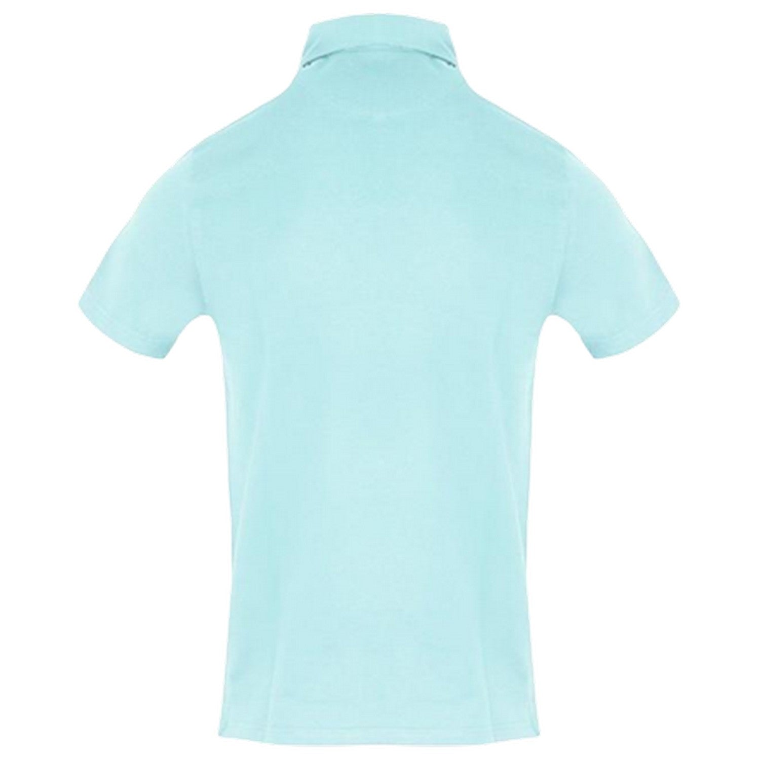 Skyblue Washed - Back - Aquascutum Mens Woven Embroidered Polo Shirt